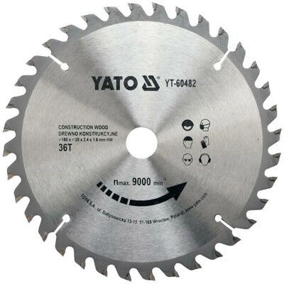 Yato YT-60482 Circular Saw Blade - Nail-proof for Construction Wood Yato YT-60482 Circular Saw Blade - Nail-proof for Construction Wood