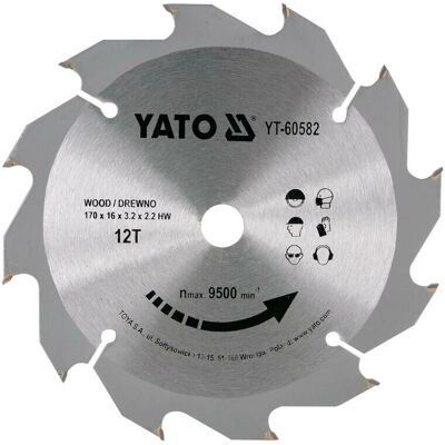 Yato YT-60582 Kreissägeblatt Ø170 mm - 12 Zähne Yato YT-60582 Kreissägeblatt Ø170 mm - 12 Zähne