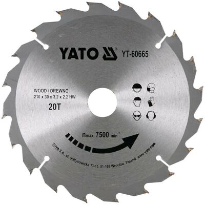 Yato YT-60665 Kreissägeblatt - Ø210mm, 20T, 30mm Borr Yato YT-60665 Kreissägeblatt - Ø210mm, 20T, 30mm Borr
