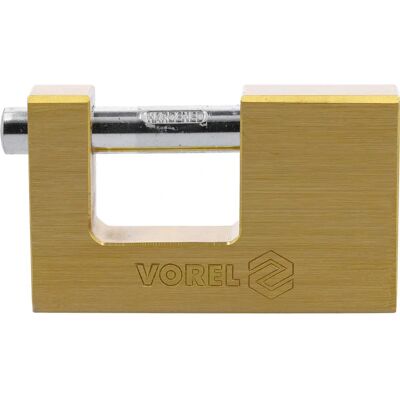 Vorel 77213 Messing Vorhängeschloss - 90mm, 3 Schlüssel - Schloss Vorel 77213 Messing Vorhängeschloss - 90mm, 3 Schlüssel - Schloss