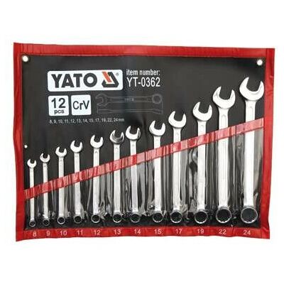 Yato YT-0362 Satin-Finish Kombinations-Schlüsselset - Schraubenschlüssel-Set Yato YT-0362 Satin-Finish Kombinations-Schlüsselset - Schraubenschlüssel-Set