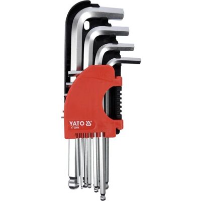 Yato YT-0509 Conjunto de Chaves Allen - 10 peças, Métrico, em forma de L Yato YT-0509 Conjunto de Chaves Allen - 10 peças, Métrico, em forma de L