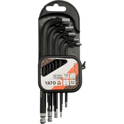 Conjunto de Chaves Allen YATO 10 peças - Chave L Conjunto de Chaves Allen YATO 10 peças - Chave L