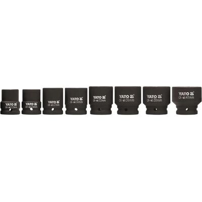 Yato Impact-Steckschlüsselsatz - 8 Teile, 22-41mm, Schwarz Yato Impact-Steckschlüsselsatz - 8 Teile, 22-41mm, Schwarz