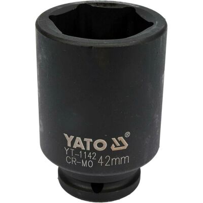 YATO YT-1142 Soquete de impacto - 42mm, 3/4" Encaixe, Hexagonal, CrMo, 90mm YATO YT-1142 Soquete de impacto - 42mm, 3/4" Encaixe, Hexagonal, CrMo, 90mm