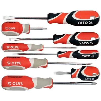 Yato YT-2670 Conjunto de Chaves de Fenda Manuais - Reto / Cruz Yato YT-2670 Conjunto de Chaves de Fenda Manuais - Reto / Cruz