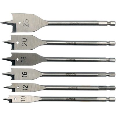 YATO YT-3258 Bohrer-Set - Holz, Flach, Spaten - 6er YATO YT-3258 Bohrer-Set - Holz, Flach, Spaten - 6er