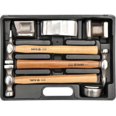 Conjunto de Martelos Yato YT-4590 - Aço carbono, Madeira, Cromo Conjunto de Martelos Yato YT-4590 - Aço carbono, Madeira, Cromo
