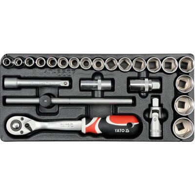 Yato YT-5537 Jeu de Clés à Douille - 23mm, 1/2", Acier Chrome-Molybdène - Publicité Yato YT-5537 Jeu de Clés à Douille - 23mm, 1/2", Acier Chrome-Molybdène - Publicité