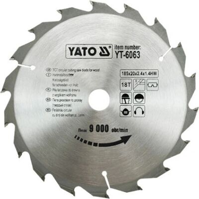 Yato YT-6063 Cirkelzaagblad - 185mm - 18T - Hout/Kunststof Yato YT-6063 Cirkelzaagblad - 185mm - 18T - Hout/Kunststof