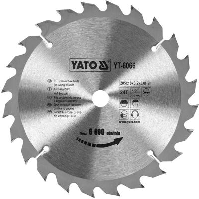 Yato YT-6066 Κυκλική Λαβίδα Πριονιού - 24T, 205mm, 18mm τρύπα Yato YT-6066 Κυκλική Λαβίδα Πριονιού - 24T, 205mm, 18mm τρύπα