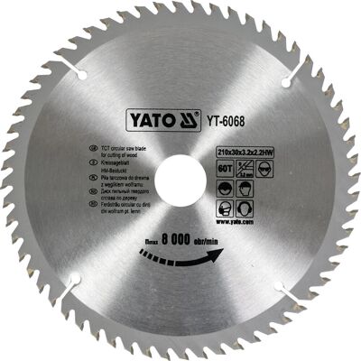 Yato YT-6068 Circular Saw Blade - 60T for Wood & Plastic Yato YT-6068 Circular Saw Blade - 60T for Wood & Plastic