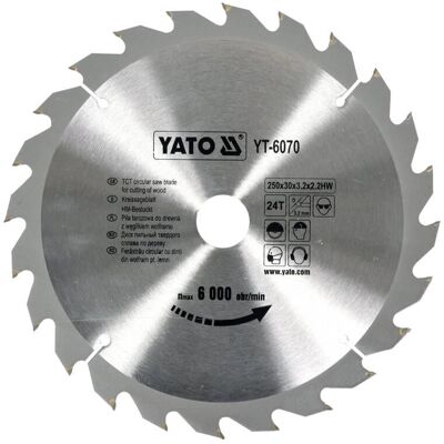 YATO YT-6070 Wolframkarbid Kreissägeblatt - Für alle Holzarten - 24 Zähne YATO YT-6070 Wolframkarbid Kreissägeblatt - Für alle Holzarten - 24 Zähne