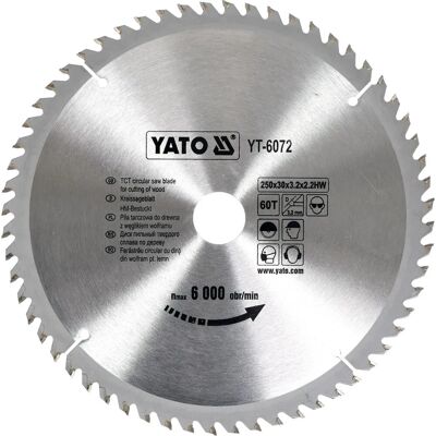 Yato YT-6072 Kreissägeblatt - Hartmetall 60 Zähne - 30mm Innendurchmesser Yato YT-6072 Kreissägeblatt - Hartmetall 60 Zähne - 30mm Innendurchmesser