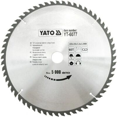 Yato YT-6077 Disco da Sega Circolare - 300mm, 60 Denti, Acciaio Yato YT-6077 Disco da Sega Circolare - 300mm, 60 Denti, Acciaio