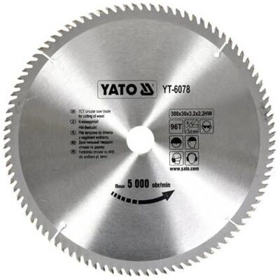 Yato YT-6078 Kreissägeblatt - Holz - 96 Zähne Yato YT-6078 Kreissägeblatt - Holz - 96 Zähne