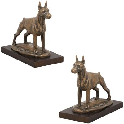 Rzeźba psa Doberman Pinscher - Realistyczne odwzorowanie z brązu - Mała ozdoba biurka Rzeźba psa Doberman Pinscher - Realistyczne odwzorowanie z brązu - Mała ozdoba biurka
