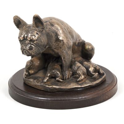 Pomnik buldoga francuskiego Frenchie II - Figura psa do biura i wystawy Pomnik buldoga francuskiego Frenchie II - Figura psa do biura i wystawy