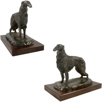 Art-Dog - Barzoi II - Brązowy wygląd - Drewniana podstawa - Figurine Art-Dog - Barzoi II - Brązowy wygląd - Drewniana podstawa - Figurine