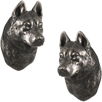 Husky - siberiano - brąz - rzeźba - naścienna Husky - siberiano - brąz - rzeźba - naścienna