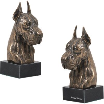 Great Dane I - Rzeźba psa, bust na kamiennej podstawie, statuetka, trofeum na wystawę psów Great Dane I - Rzeźba psa, bust na kamiennej podstawie, statuetka, trofeum na wystawę psów