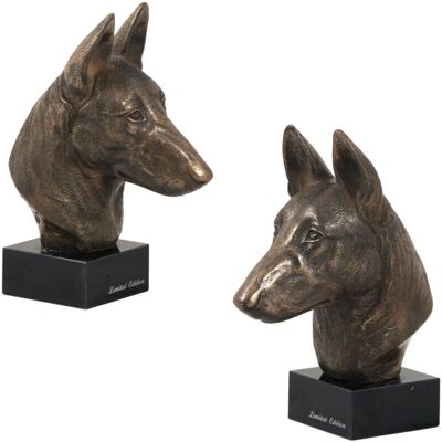 Rzeźba psa Malinois Belga - Ręcznie wykonana, wykończenie z brązu - Dekoracja wnętrz Rzeźba psa Malinois Belga - Ręcznie wykonana, wykończenie z brązu - Dekoracja wnętrz