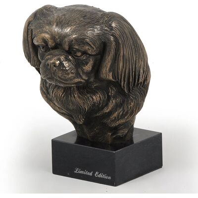 Art-Dog Tybetański spaniel - Brązowy - Rzeźba psa, głowa na kamiennej podstawie, statuetka na wystawę psów Art-Dog Tybetański spaniel - Brązowy - Rzeźba psa, głowa na kamiennej podstawie, statuetka na wystawę psów