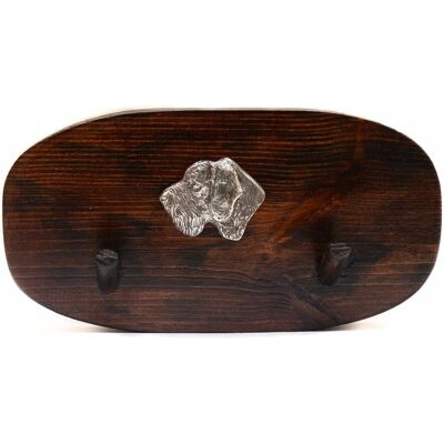 Art-Dog - Drahthaar - Sosnowe drewno - Srebrny relief - Coat hook Art-Dog - Drahthaar - Sosnowe drewno - Srebrny relief - Coat hook