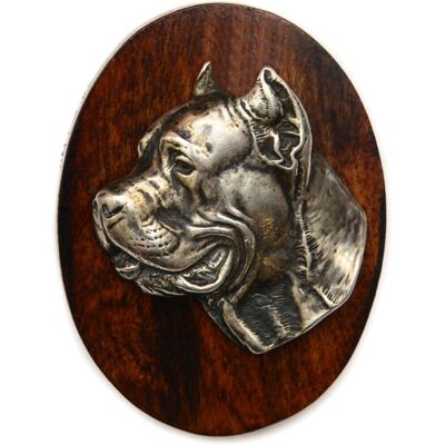 Art-Dog - Cane Corso Italiano - Drewno - Srebrna głowa - Broszka Art-Dog - Cane Corso Italiano - Drewno - Srebrna głowa - Broszka