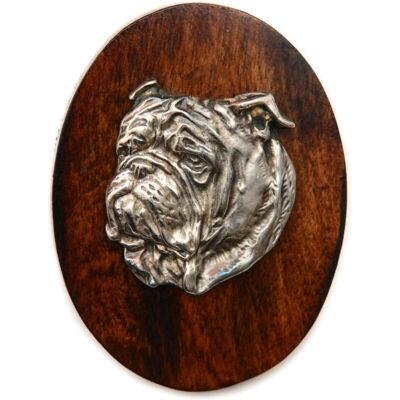 Art-Dog - Bulldog English - Drewno - Srebrna głowa - Pin Art-Dog - Bulldog English - Drewno - Srebrna głowa - Pin