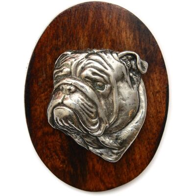 Art-Dog - Bulldog II - Srebrna głowa - Naszywka wystawowa psów Art-Dog - Bulldog II - Srebrna głowa - Naszywka wystawowa psów