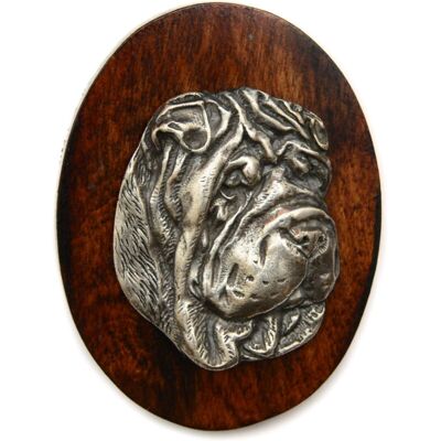 Art-Dog Shar-Pei Show Pin - 5x7 cm - drewno - pokryty srebrem Art-Dog Shar-Pei Show Pin - 5x7 cm - drewno - pokryty srebrem