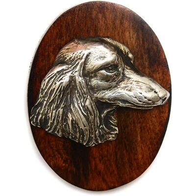Art-Dog - Dachshund V - Srebrna głowa - Drewniana baza - Brooch Art-Dog - Dachshund V - Srebrna głowa - Drewniana baza - Brooch