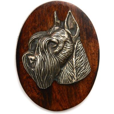 Art-Dog - Schnauzer II - Drewno - Srebro platynowane - Szpilka Art-Dog - Schnauzer II - Drewno - Srebro platynowane - Szpilka