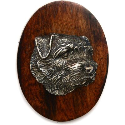 Art-Dog - Norfolk Terrier Pin - Drewniana podstawa - Srebrna głowa Art-Dog - Norfolk Terrier Pin - Drewniana podstawa - Srebrna głowa