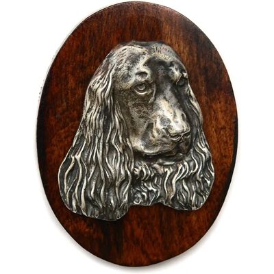 Art-Dog - Clumber Spaniel - Drewno - Srebrna głowa - Odznaka Art-Dog - Clumber Spaniel - Drewno - Srebrna głowa - Odznaka