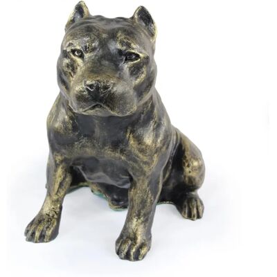 Art-Dog Staffordshire Amerykański - Brązowa siedząca statuetka psa - Dekoracja dla miłośników psów Art-Dog Staffordshire Amerykański - Brązowa siedząca statuetka psa - Dekoracja dla miłośników psów
