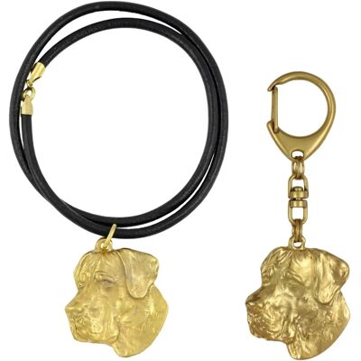 Art-Dog - Great Dane - Gold plated - Keychain and collar set Art-Dog - Great Dane - Gold plated - Keychain and collar set