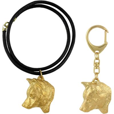 Art-Dog Shiba Inu - 18k złocony - 50 cm - zestaw breloków i obroży ZnAl Art-Dog Shiba Inu - 18k złocony - 50 cm - zestaw breloków i obroży ZnAl