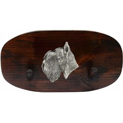Art-Dog - Schnauzer I - drewno sosnowe - relief srebrzony - wieszak ścienny Art-Dog - Schnauzer I - drewno sosnowe - relief srebrzony - wieszak ścienny