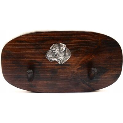 Art-Dog - Boxer - Pine wood - Silver relief - Wall hook Art-Dog - Boxer - Pine wood - Silver relief - Wall hook