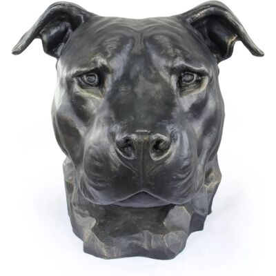 Art-Dog - Amstaff Bust - Resin - Bronze Finish - Urn - Publicité Art-Dog - Amstaff Bust - Resin - Bronze Finish - Urn - Publicité