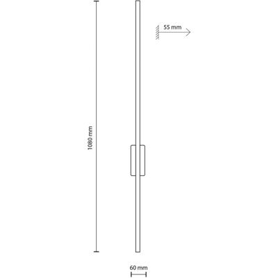 Lampa ścienna TK Lighting Czarna LED 108cm Lampa ścienna TK Lighting Czarna LED 108cm