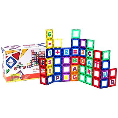 Playmags Ensemble de Blocs Magnétiques 80 pièces - Publicité Playmags Ensemble de Blocs Magnétiques 80 pièces - Publicité