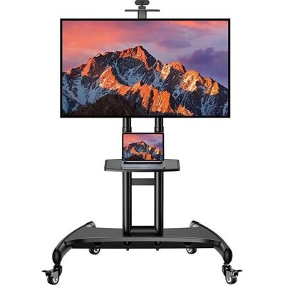 Support TV Perlesmith 32-82" PSTVMC05-US - Ajustable, Mobile, 45kg - Publicité Support TV Perlesmith 32-82" PSTVMC05-US - Ajustable, Mobile, 45kg - Publicité
