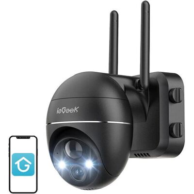 Cámara exterior inalámbrica 3MP ieGeek ZS-GX1S - Detección de movimiento, visión nocturna, control por app Cámara exterior inalámbrica 3MP ieGeek ZS-GX1S - Detección de movimiento, visión nocturna, control por app