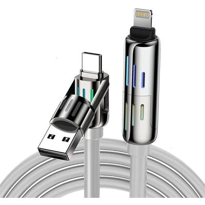 Kabel 4-w-1 USB-C/Lightning BlitzWolf - 1,2m - 240W - Szary Kabel 4-w-1 USB-C/Lightning BlitzWolf - 1,2m - 240W - Szary