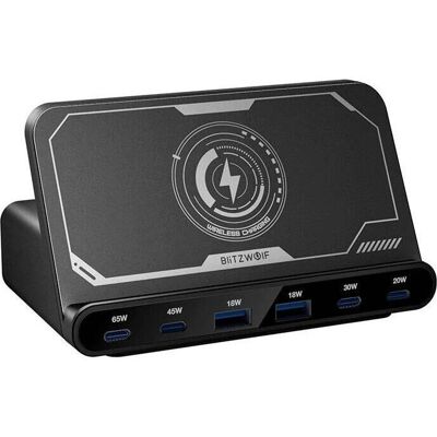 Zasilacz BlitzWolf BW-S27 - 160W, 6 portów, Bezprzewodowe ładowanie Zasilacz BlitzWolf BW-S27 - 160W, 6 portów, Bezprzewodowe ładowanie