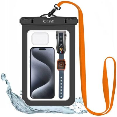 Funda impermeable Tech-Protect - Negro/Naranja IPX8 30m Funda impermeable Tech-Protect - Negro/Naranja IPX8 30m