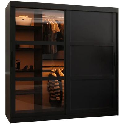 ABIKS MEBLE Armoire Dome 3 180x200x62 cm Noir - Publicité ABIKS MEBLE Armoire Dome 3 180x200x62 cm Noir - Publicité